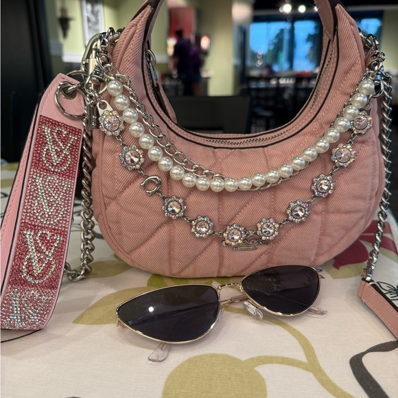 Coach Pink Quilted Shoulder Bag / Crossbody Strap - Picture 3 of 3